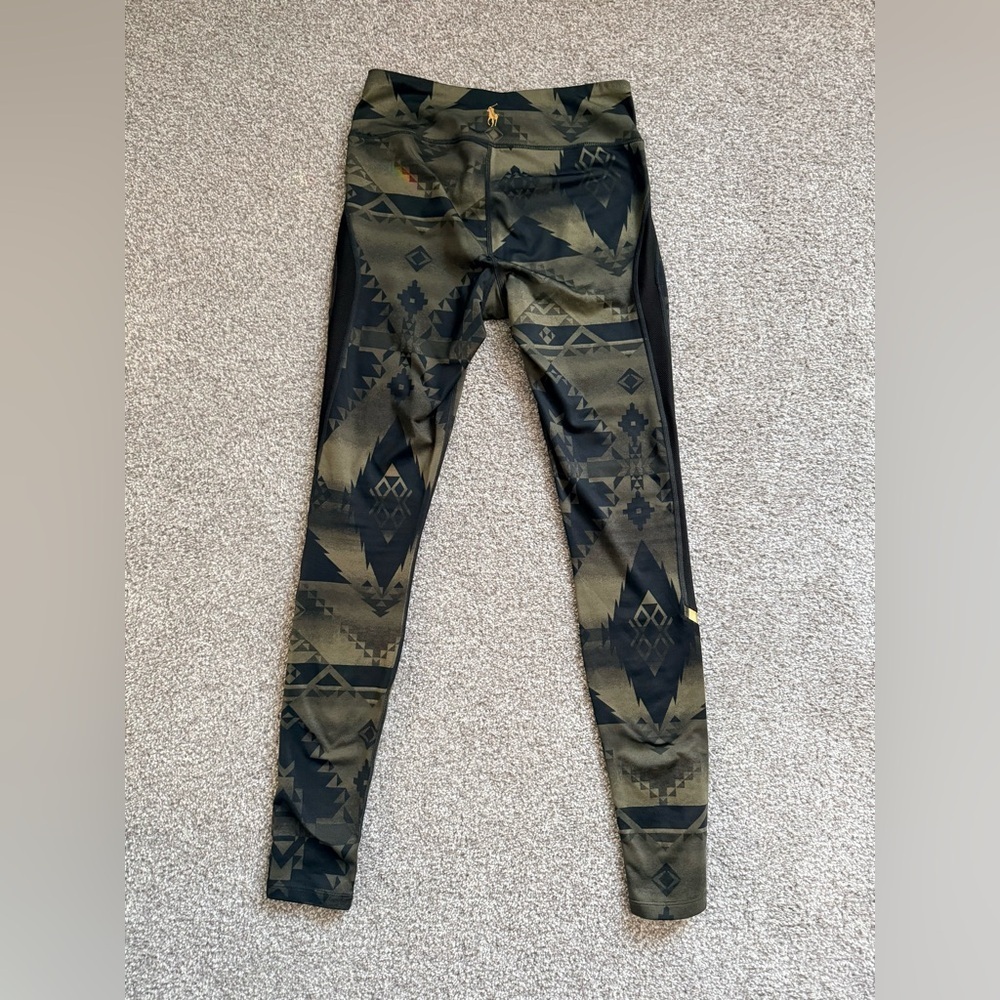 Polo by Ralph Lauren Olive and Black Geometric Yoga Pants (pony on back)